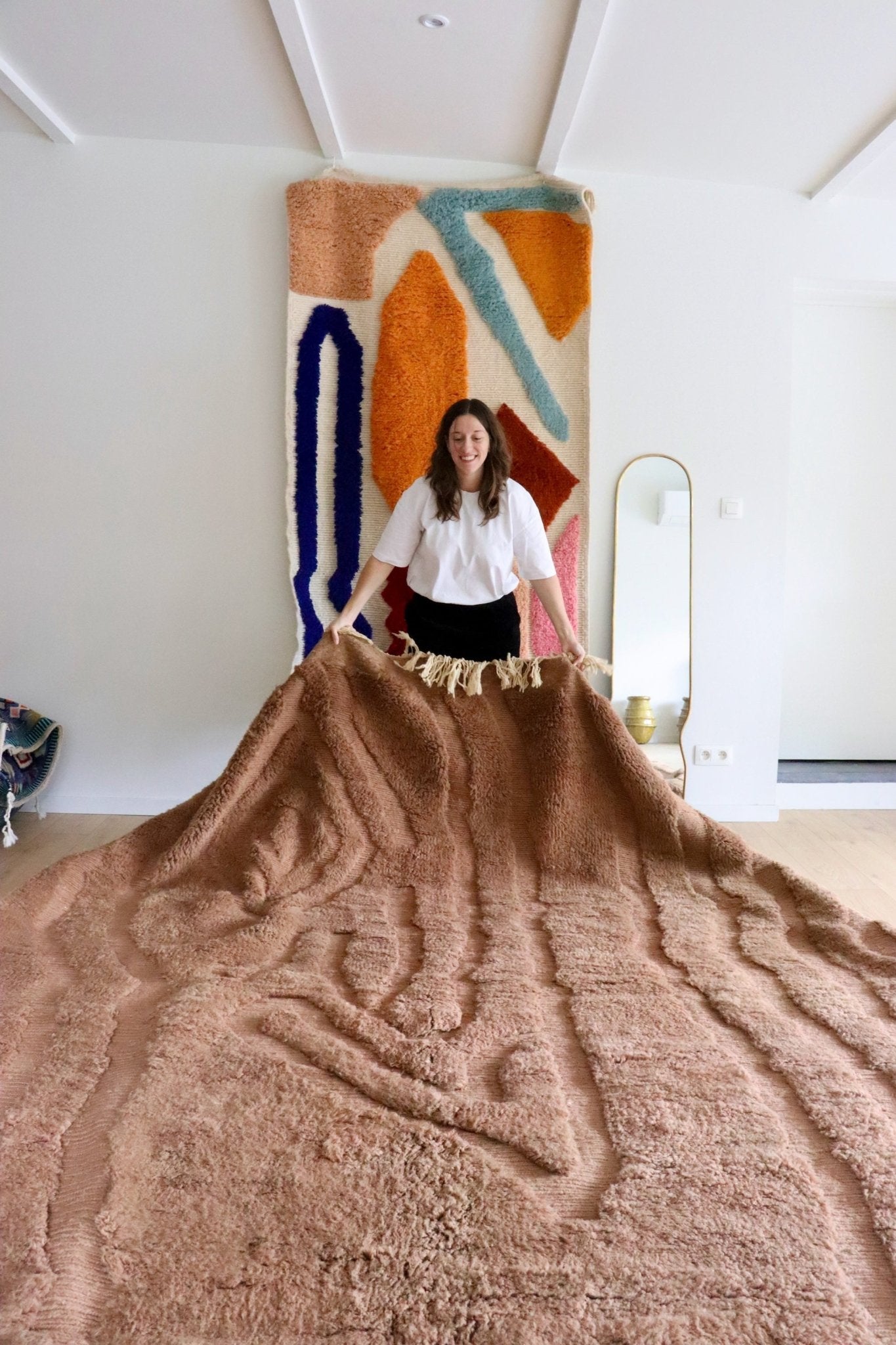 Beni Ouarain Moroccan Colorful Rug (976) 420x298 - Chocolate Ice Cream - Tree of Colors