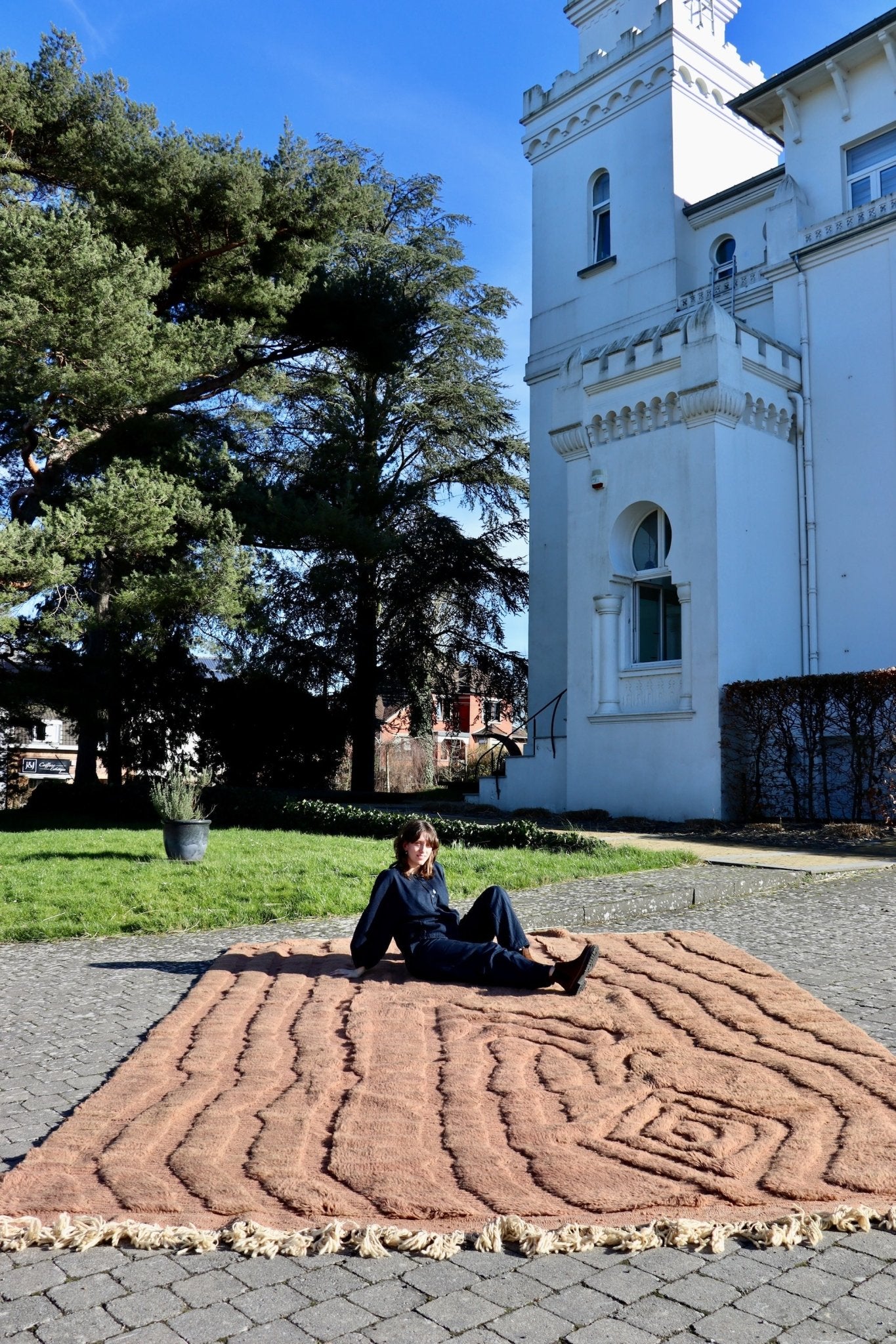 Beni Ouarain Moroccan Colorful Rug (976) 420x298cm - Chocolate Ice Cream - Tree of Colors