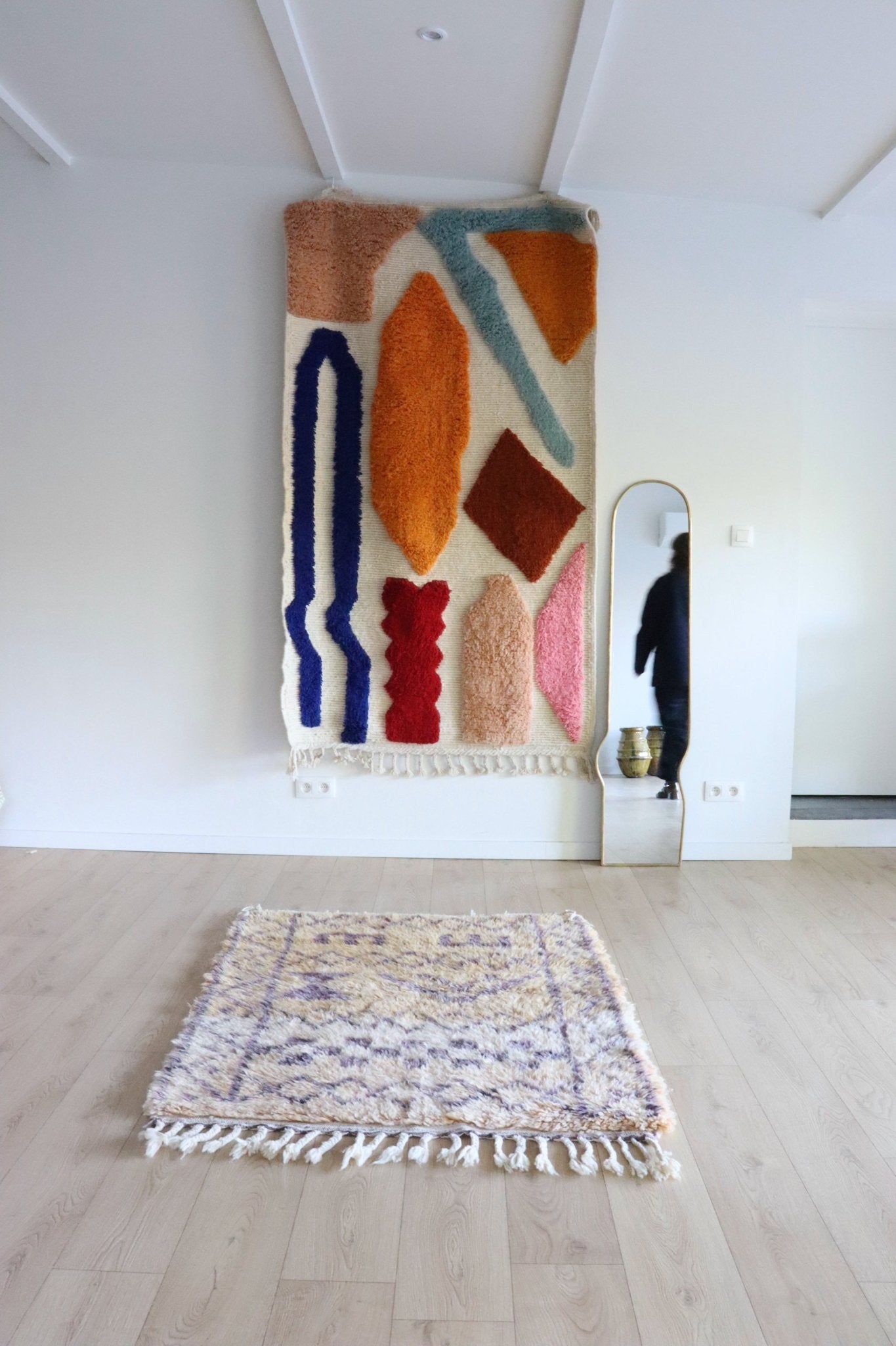 Beni Ouarain Moroccan Colorful Rug (999) 140x112cm - Lilac 1 - Tree of Colors