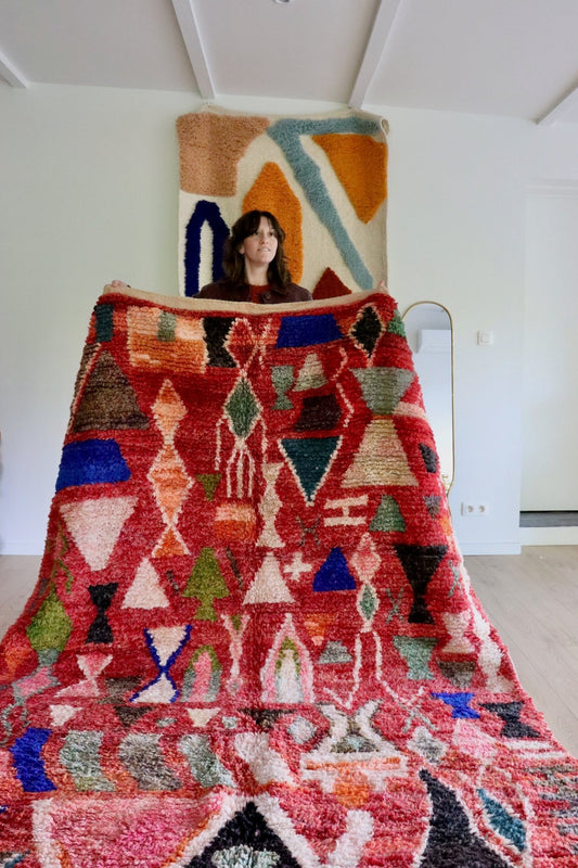 Boujaad Moroccan Colorful Rug (1035) 280x191cm - Majorelle - Tree of Colors