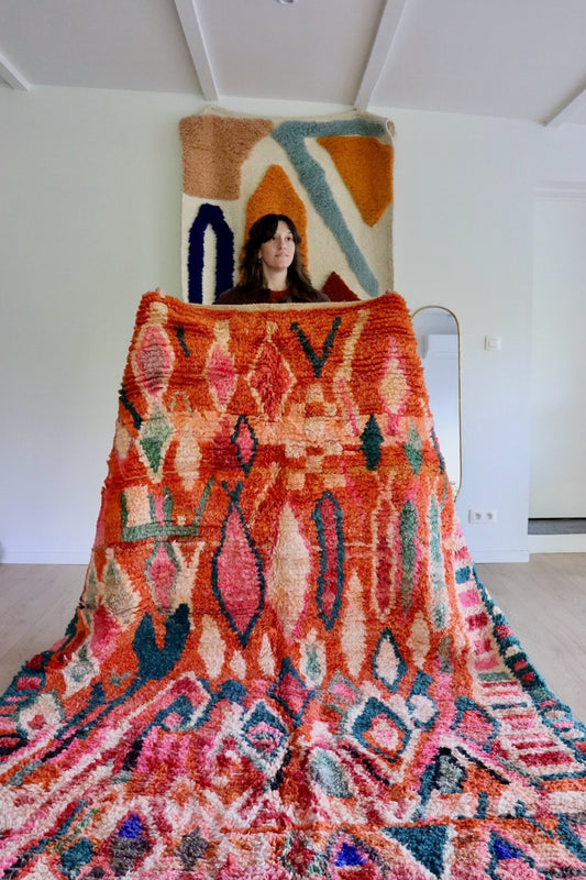 Boujaad Moroccan Colorful Rug (1036) 293x195cm - Burning - Tree of Colors