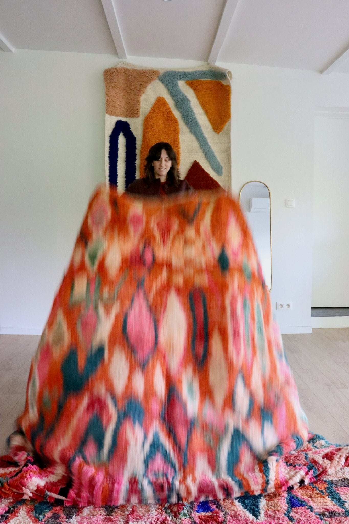 Boujaad Moroccan Colorful Rug (1036) 293x195cm - Burning - Tree of Colors