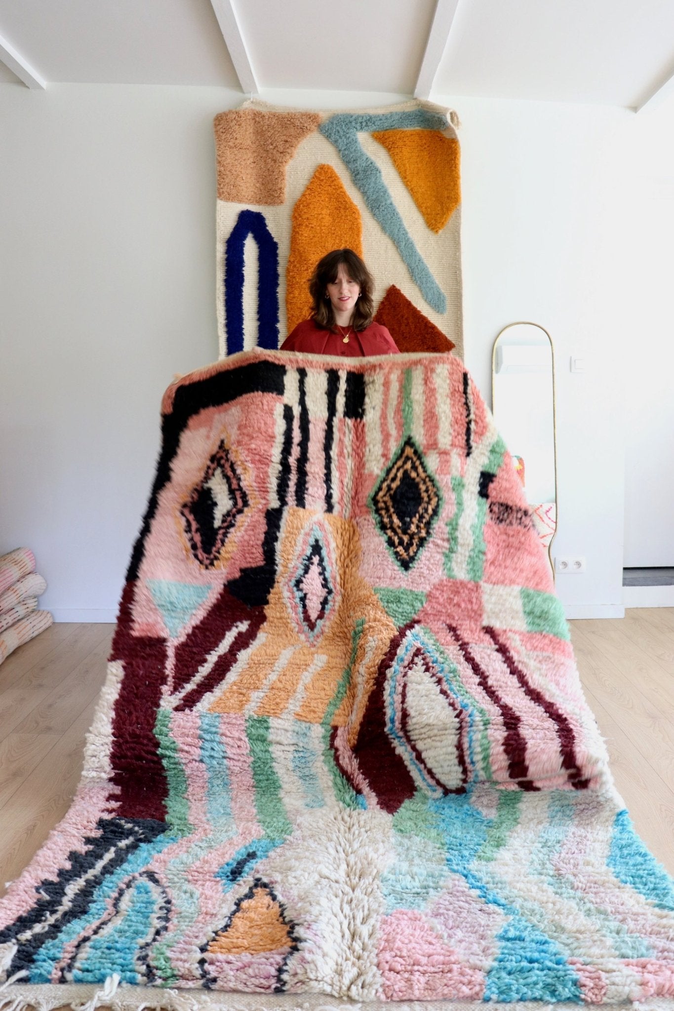 Boujaad Moroccan Colorful Rug (1095) 260x150 - Terracotta - Tree of Colors