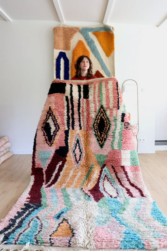 Boujaad Moroccan Colorful Rug (1095) 260x150 - Terracotta - Tree of Colors