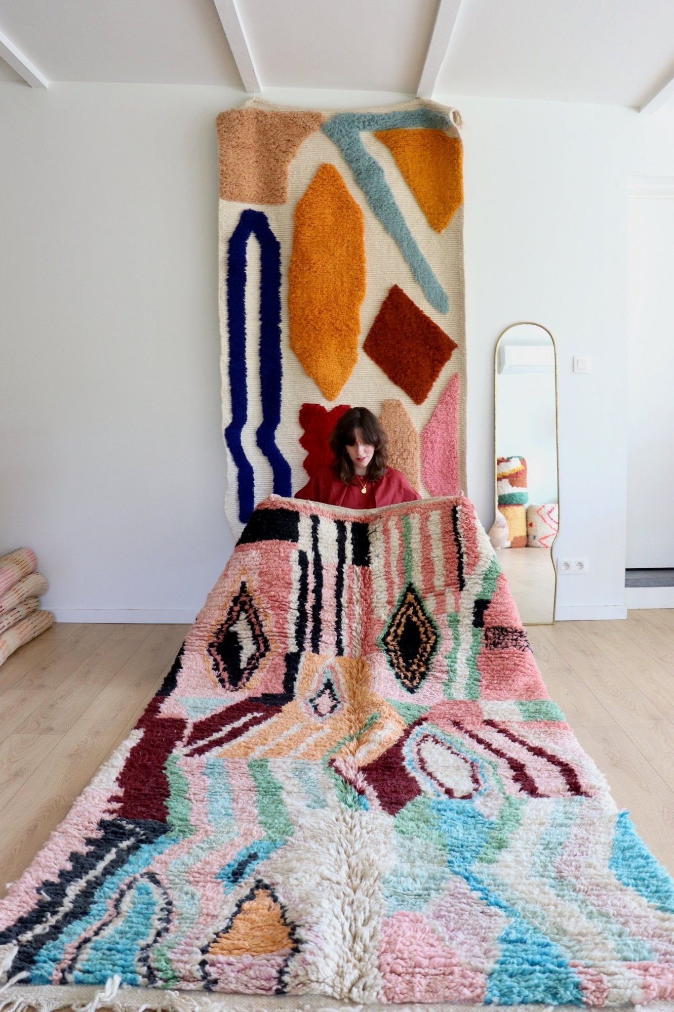 Boujaad Moroccan Colorful Rug (1095) 260x150 - Terracotta - Tree of Colors