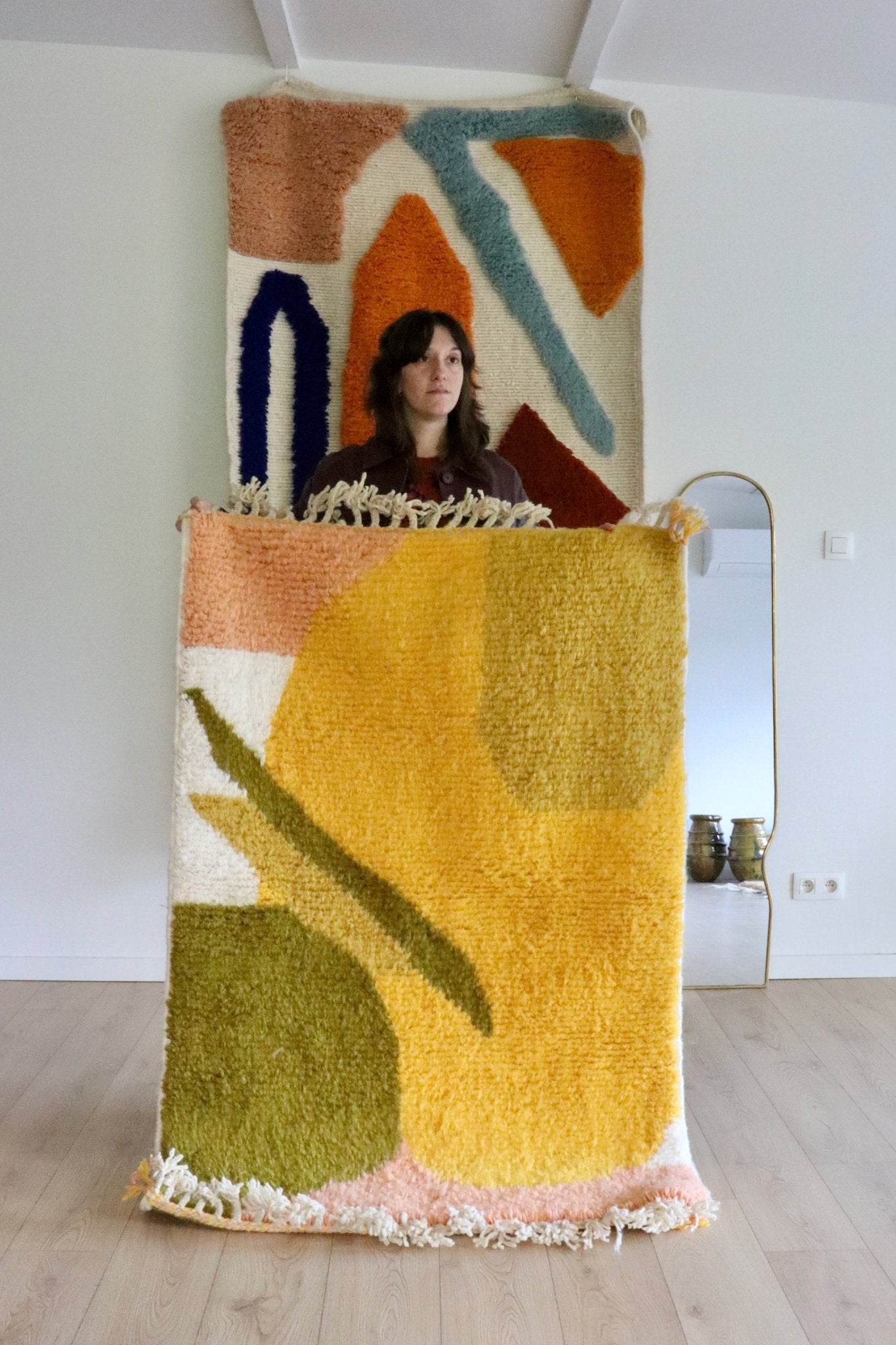 Colorful Moroccan Rug (1030) 155x104cm - Pamplemousse Sorbet 2 - Tree of Colors