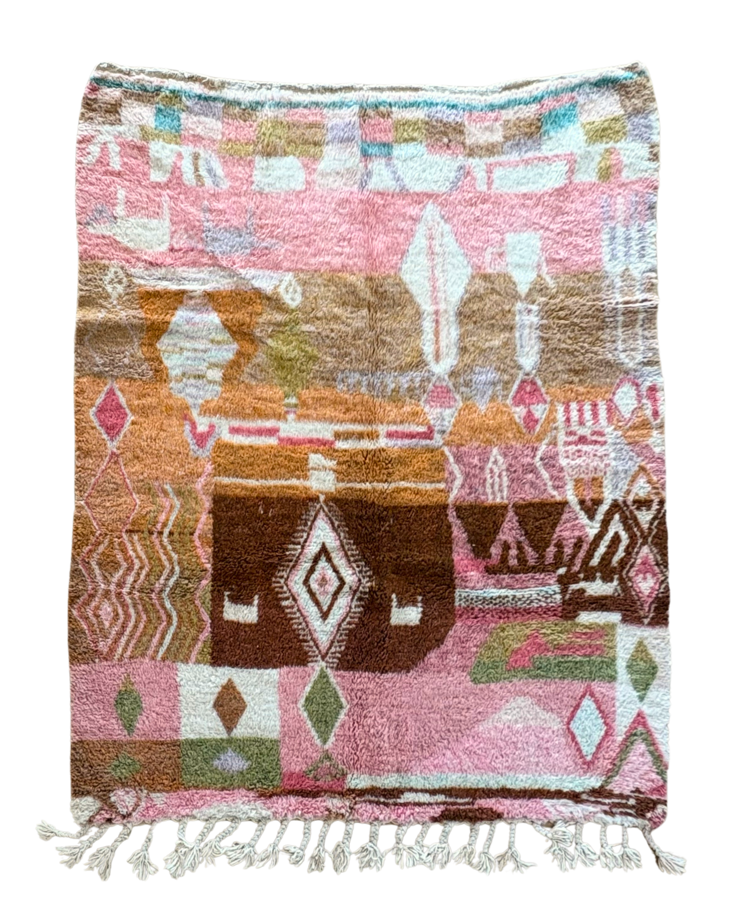 Beni Ouarain Moroccan Colorful Rug (923) 228x176cm - Terra