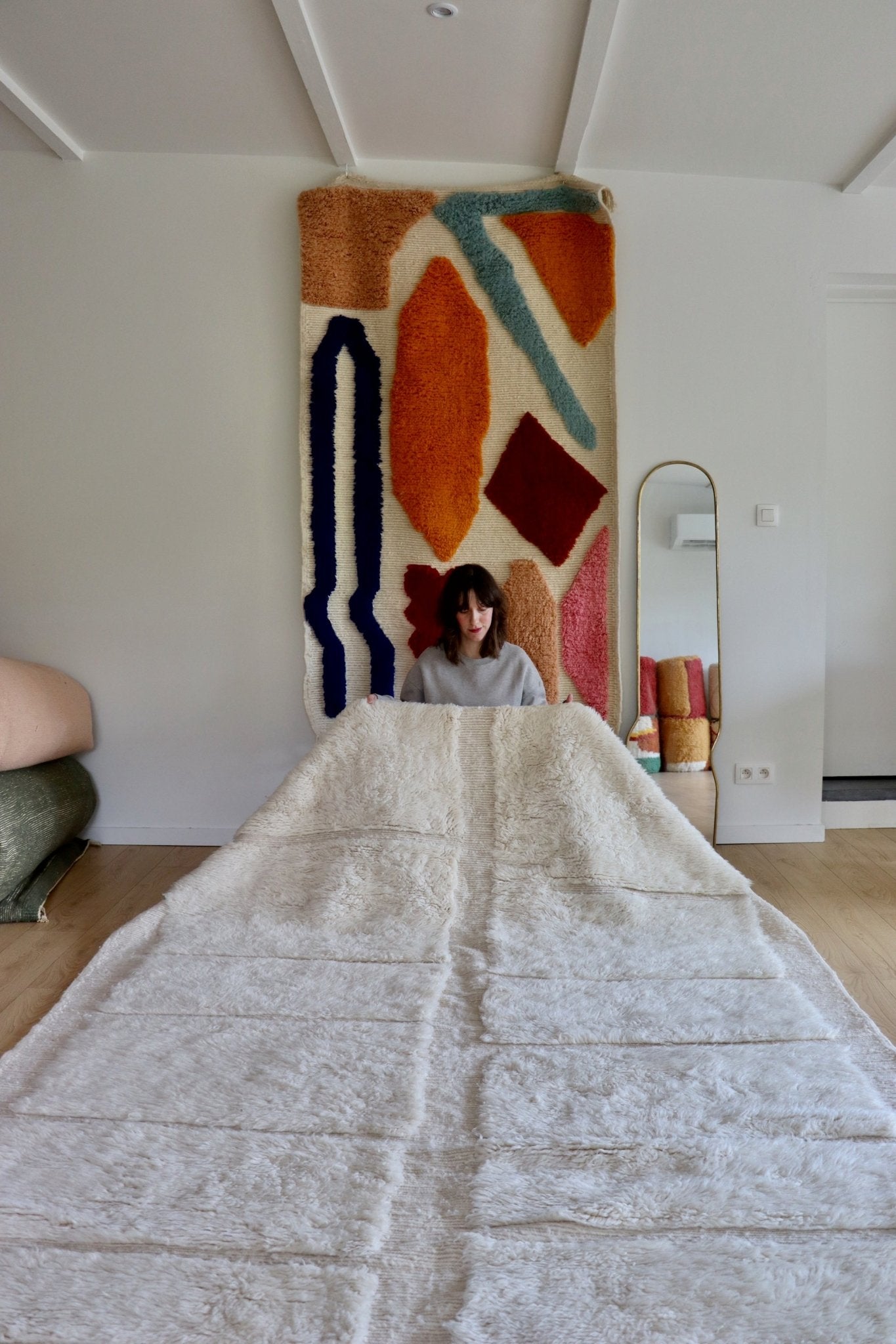 Mrirt Moroccan Rug (1077) 295x206cm - Snow on top - Tree of Colors