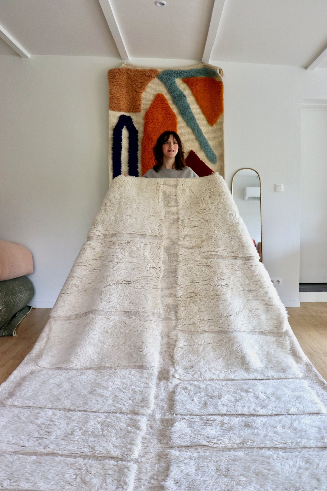 Mrirt Moroccan Rug (1077) 295x206cm - Snow on top - Tree of Colors