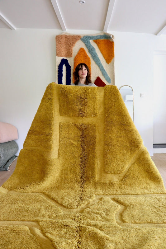 Mrirt Moroccan Rug (1080) 296x217cm - Mustard - Tree of Colors