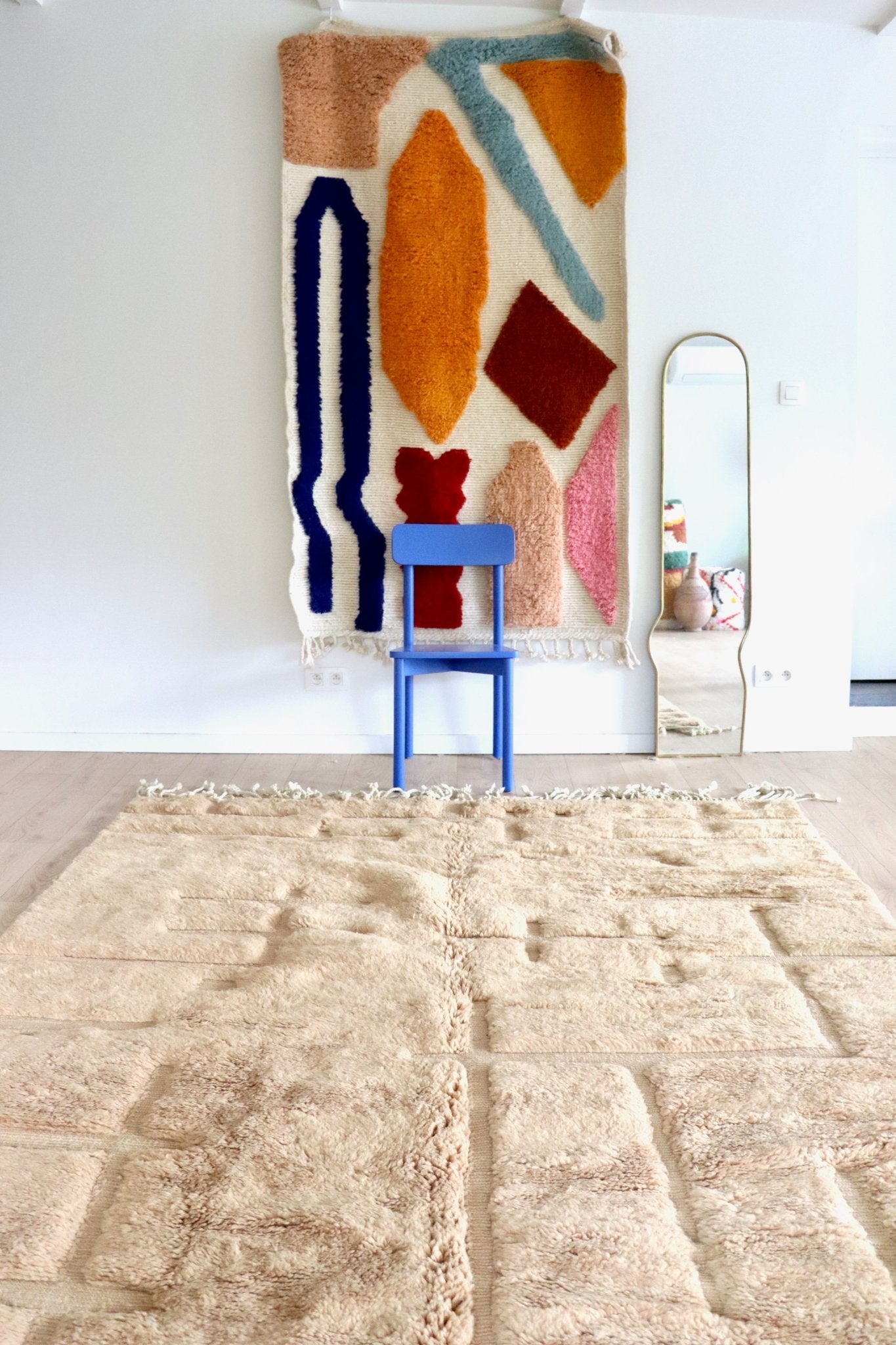 Mrirt Moroccan Rug (1174) 300x210cm - Sand - Tree of Colors