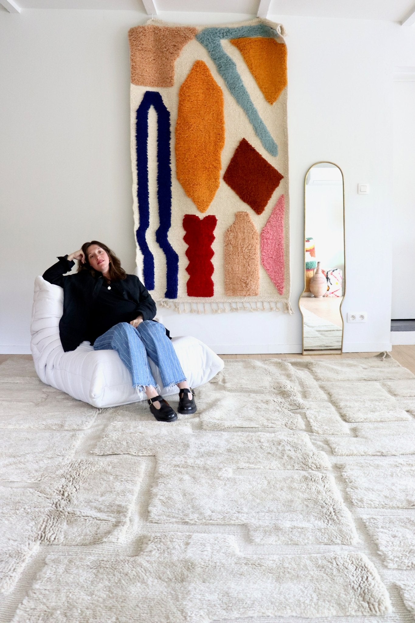 Mrirt Moroccan Rug (1180) 367x300cm - Champagne - Tree of Colors