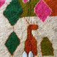 Olive Green & Orange Berber Wool Rug made to order (10) - Tree of Colors