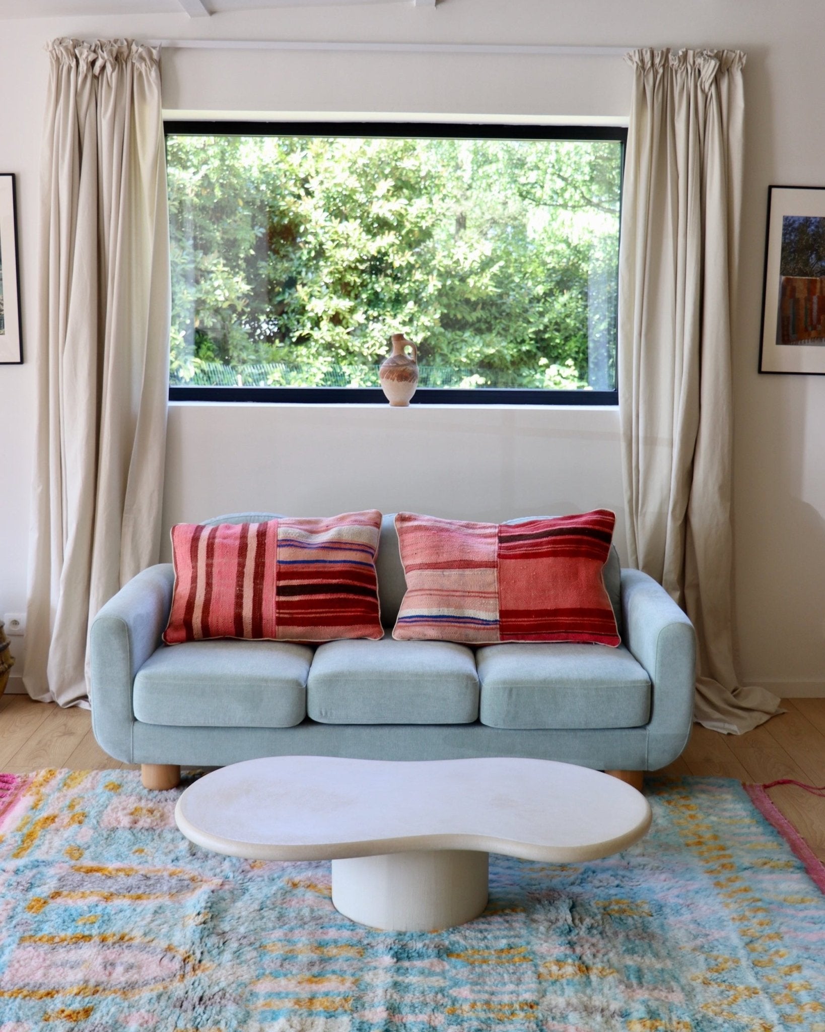 Pink Moroccan Wool Cushion - 75x50cm - Tree of Colors