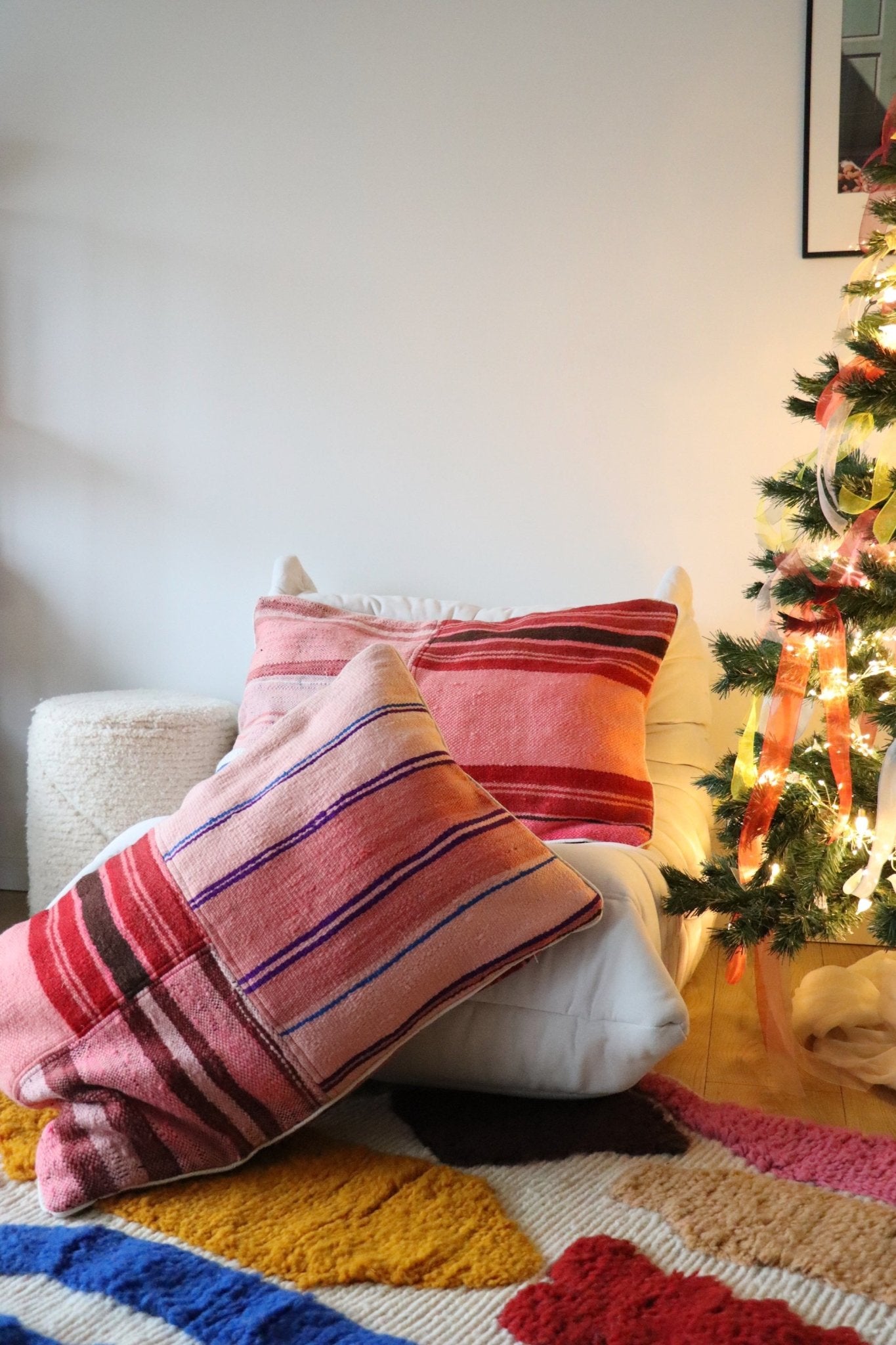 Pink Moroccan Wool Cushion - 75x50cm - Tree of Colors