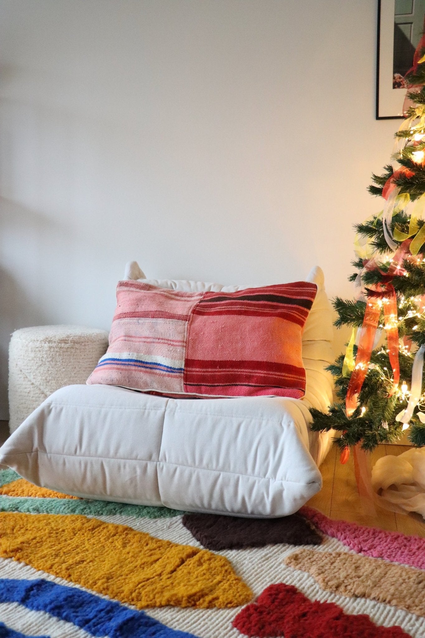 Pink Moroccan Wool Cushion - 75x50cm - Tree of Colors