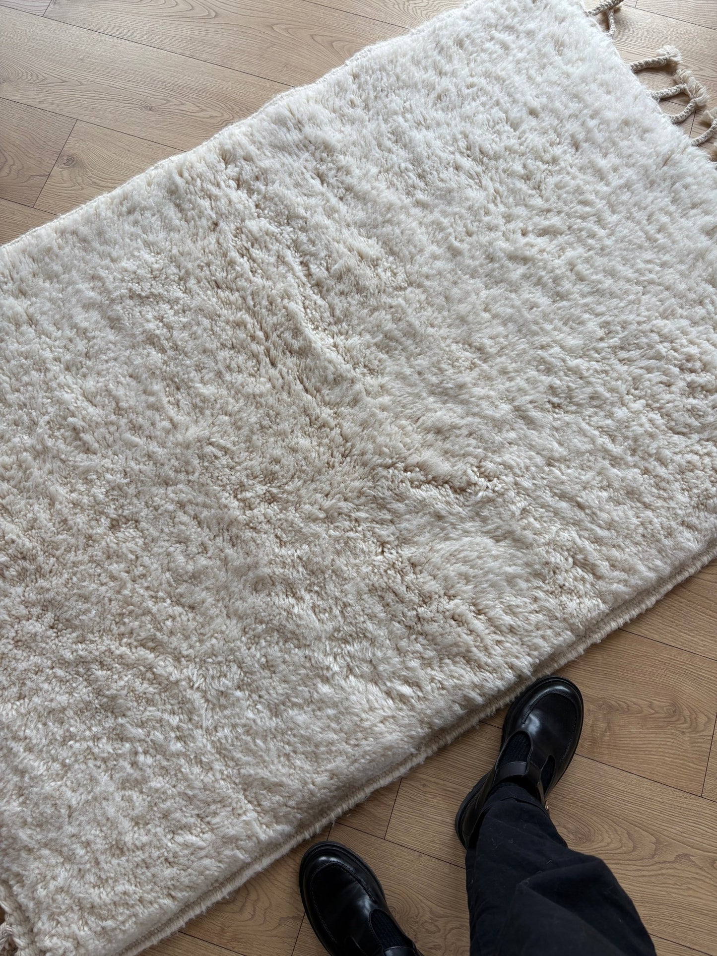 Set of 2 Beni Ouarain Moroccan White Rug - 150x105cm - Tree of Colors