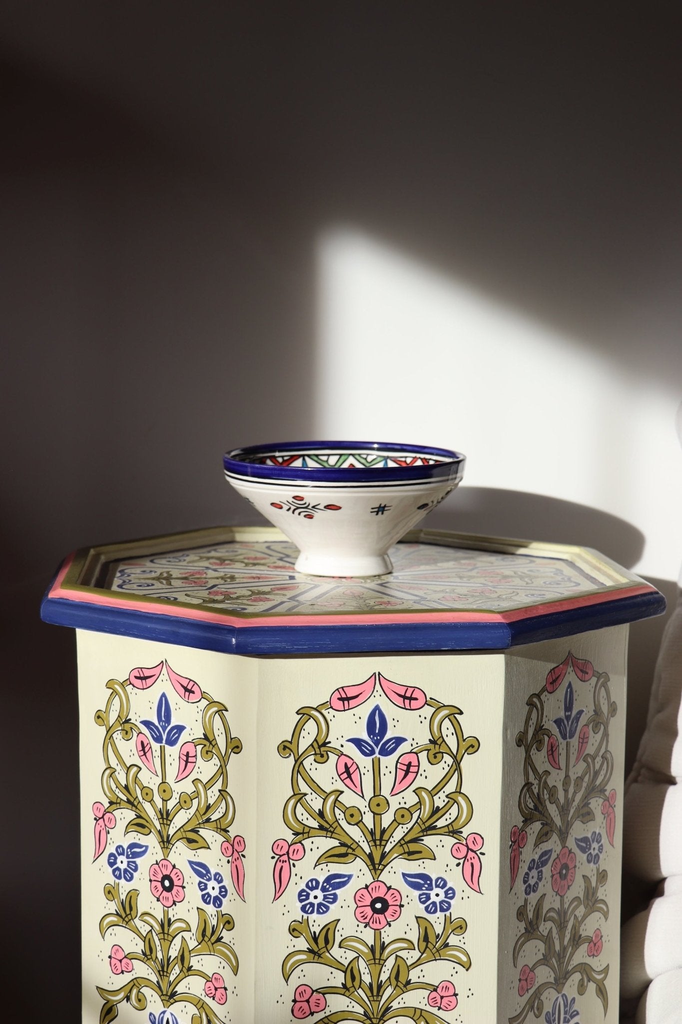 Small Ceramic Bowl, Hand painted ceramic in Fes, Morocco - Tree of Colors