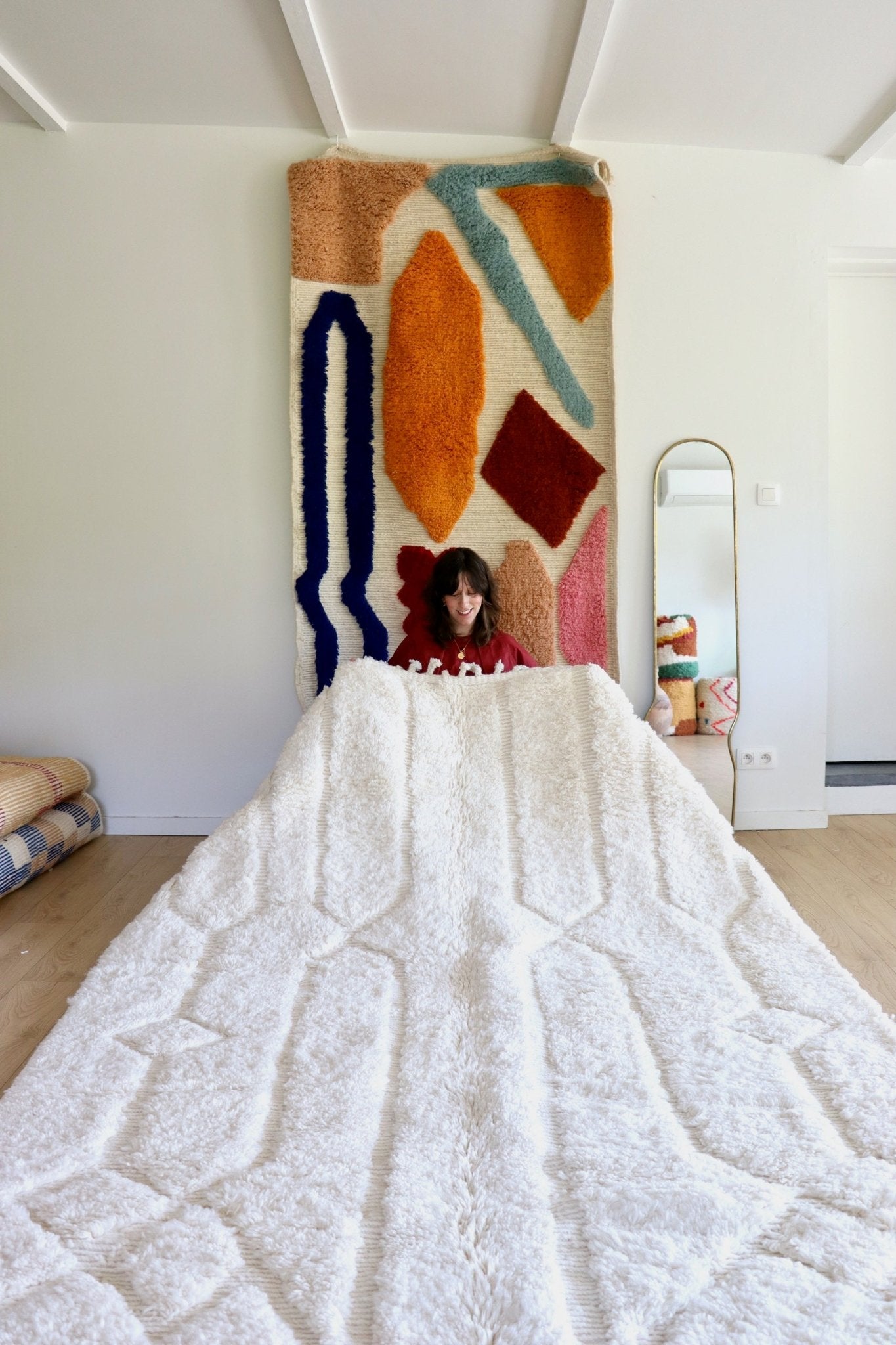 Tree of Colors Design Berber Rug (1131) 294x200cm - Snow - Tree of Colors