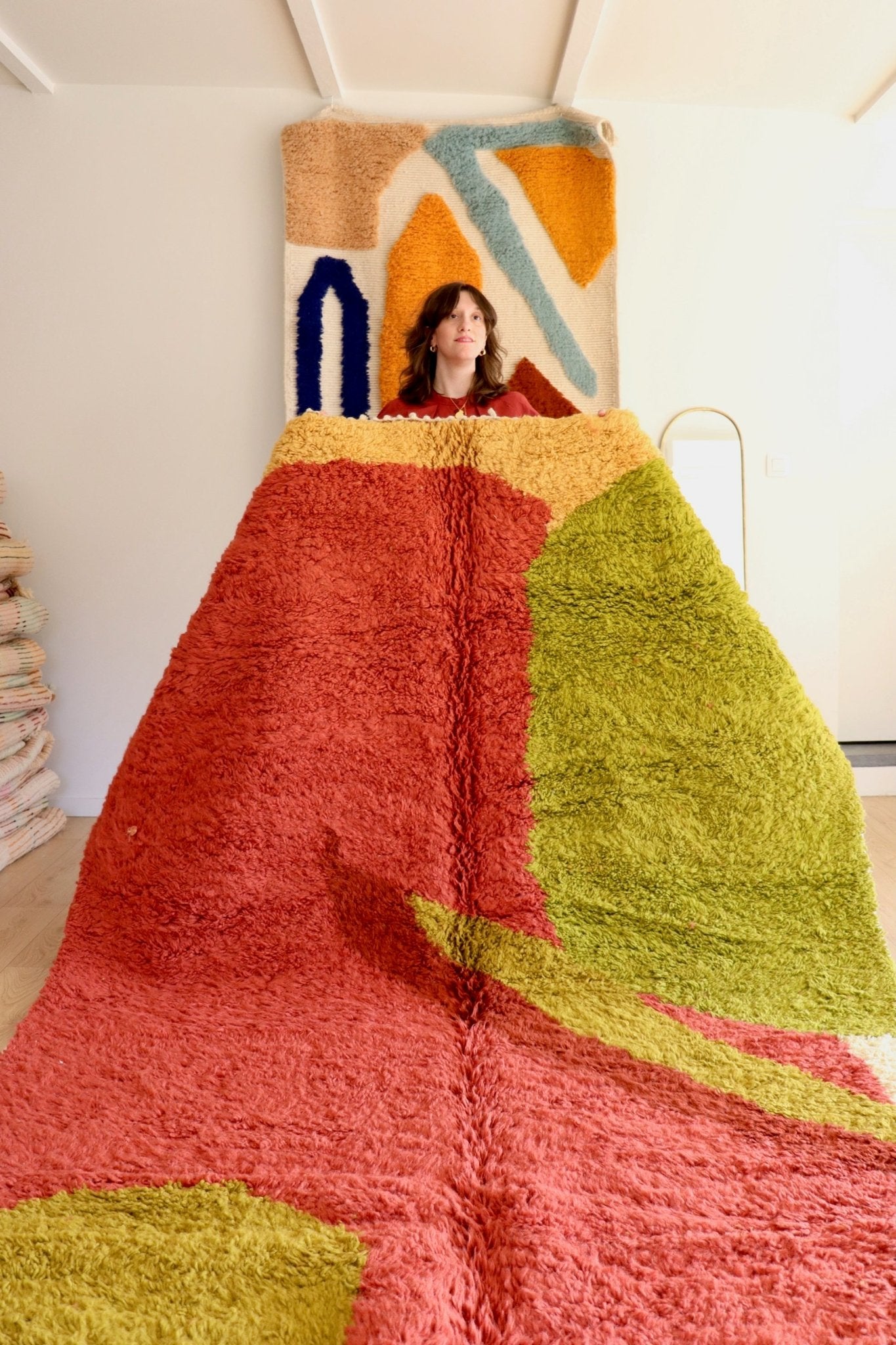 Tree of Colors Design Berber Rug (1136) 300x200cm - Raspberry - Tree of Colors