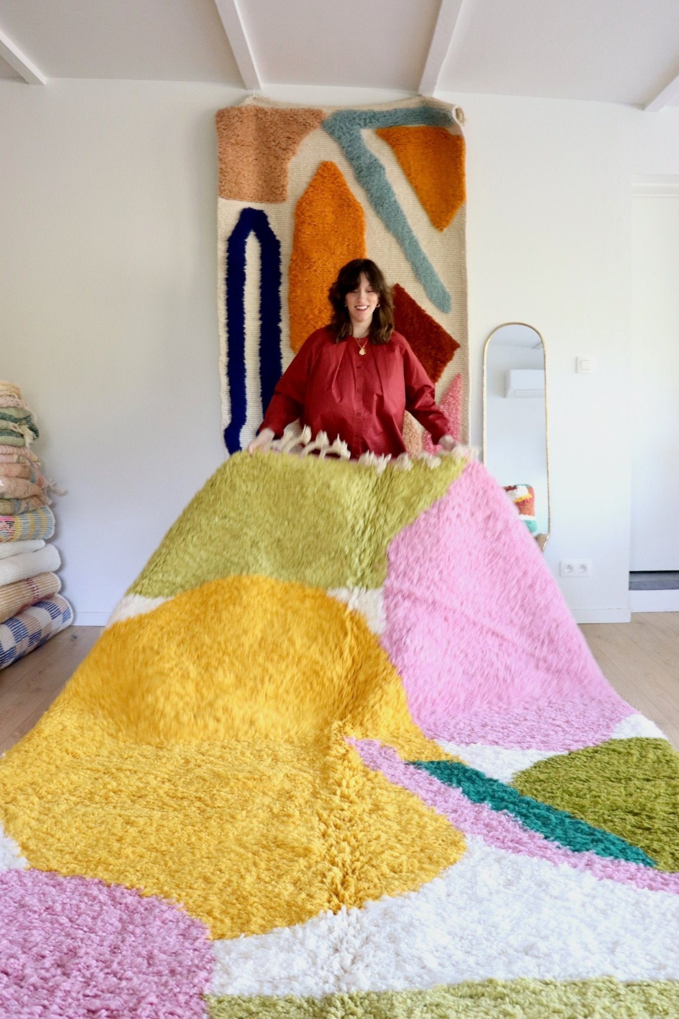 Tree of Colors Design Berber Rug (1137) 294x214cm - Pamplemousse - Tree of Colors