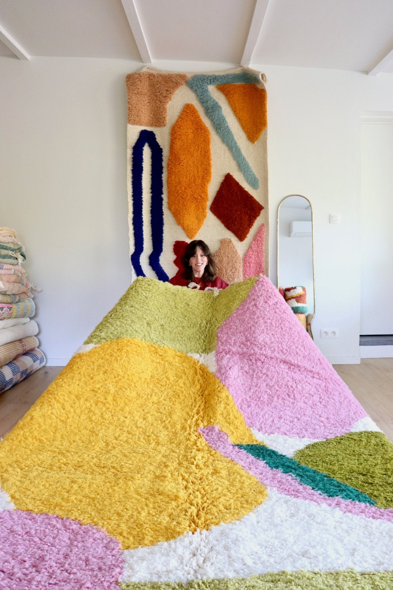 Tree of Colors Design Berber Rug (1137) 294x214cm - Pamplemousse - Tree of Colors