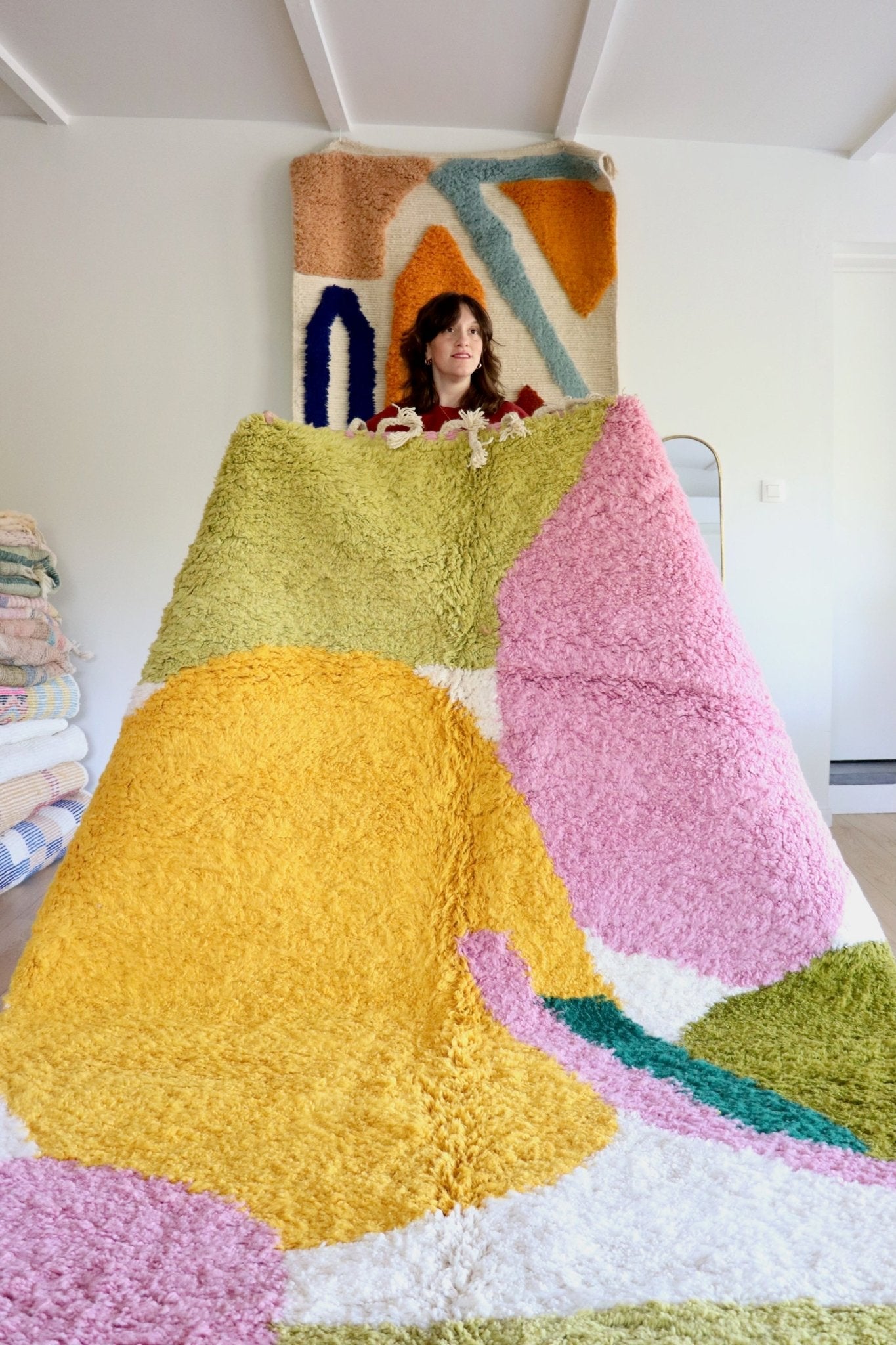 Tree of Colors Design Berber Rug (1137) 294x214cm - Pamplemousse - Tree of Colors