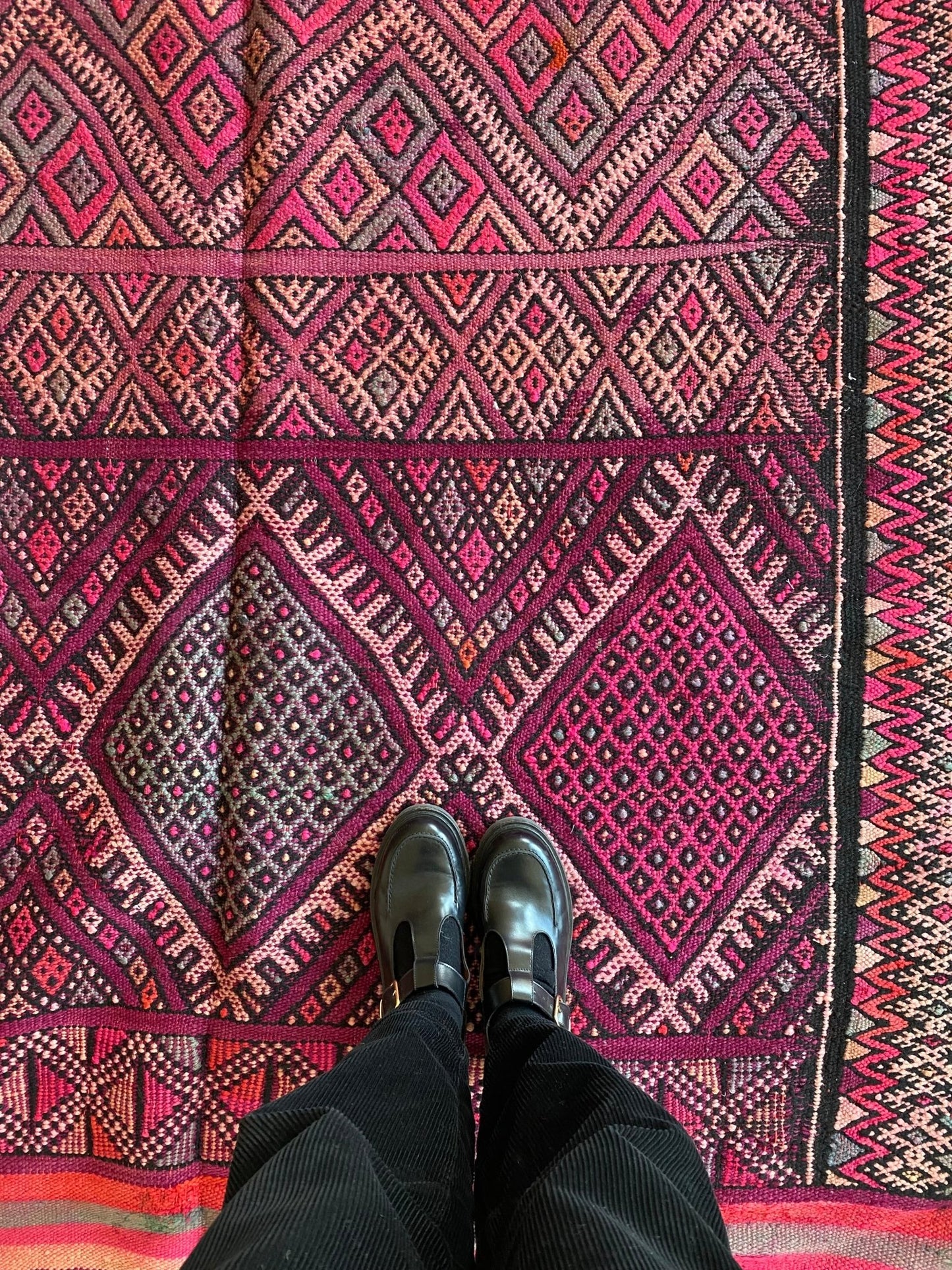 Vintage Berber Kilim Rug (842) 382x167cm - Tree of Colors