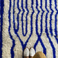 White and Blue Berber Wool Rug made to order (8) - Tree of Colors