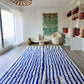 White and Blue Berber Wool Rug made to order (8) - Tree of Colors