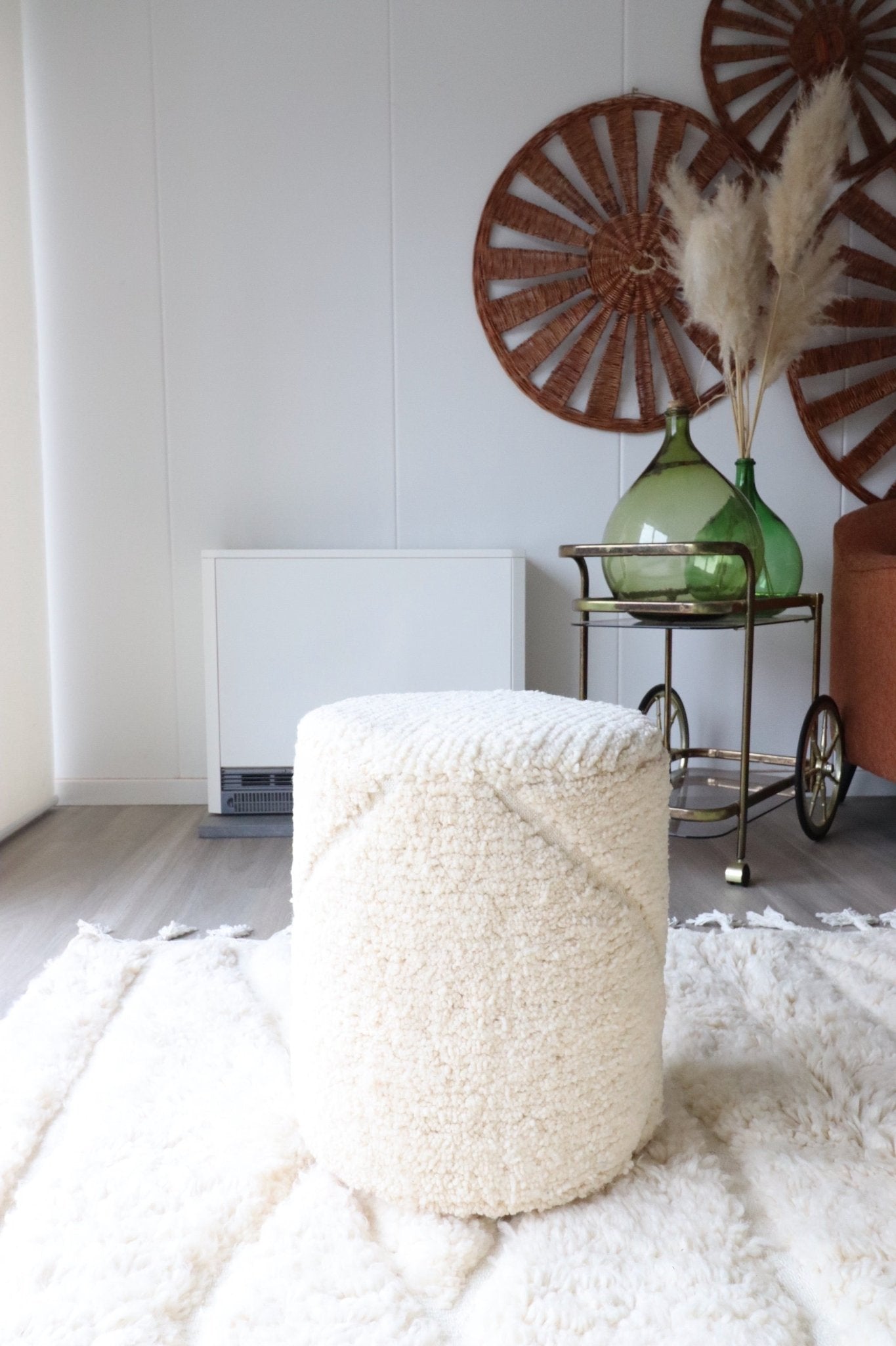 White Berber Pouf (5) - Tree of Colors