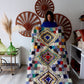Boucherouite Moroccan Rug (242), Colorful handmade cotton rug 255x103cm
