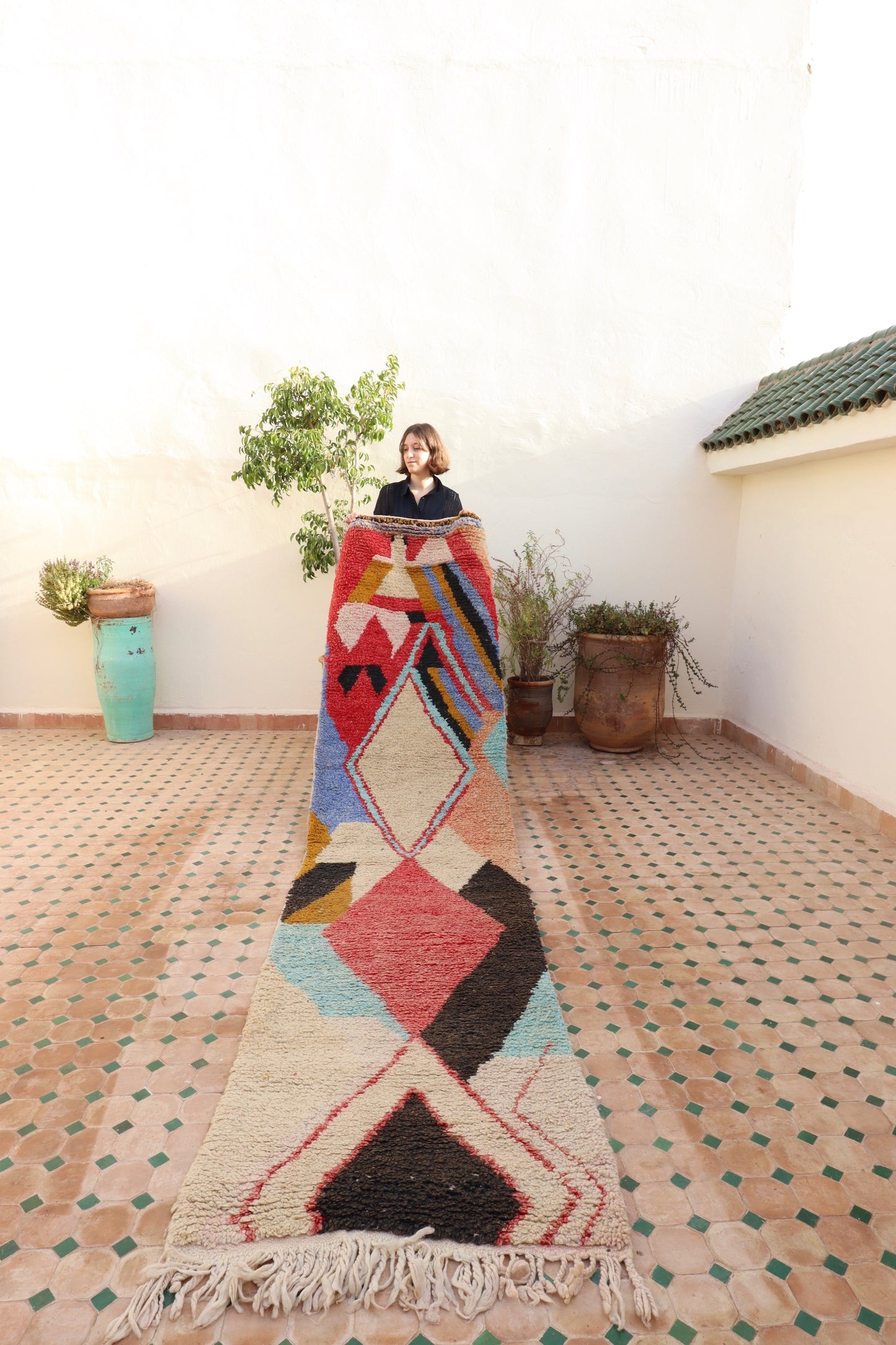 Boujaad Moroccan Colorful Runner Rug (261) 340x80cm - PREORDER