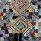 Boucherouite Moroccan Rug (242), Colorful handmade cotton rug 255x103cm