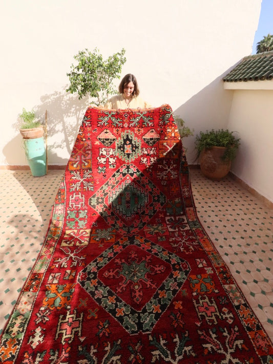 Boujaad Red Wool Rug (206), Handmade Moroccan Rug 290x180cm