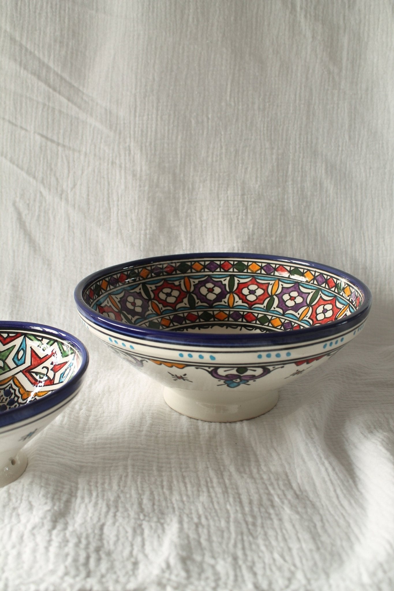 Big Ceramic Bowl, Hand painted ceramic in Fes, Morocco - Tree of Colors