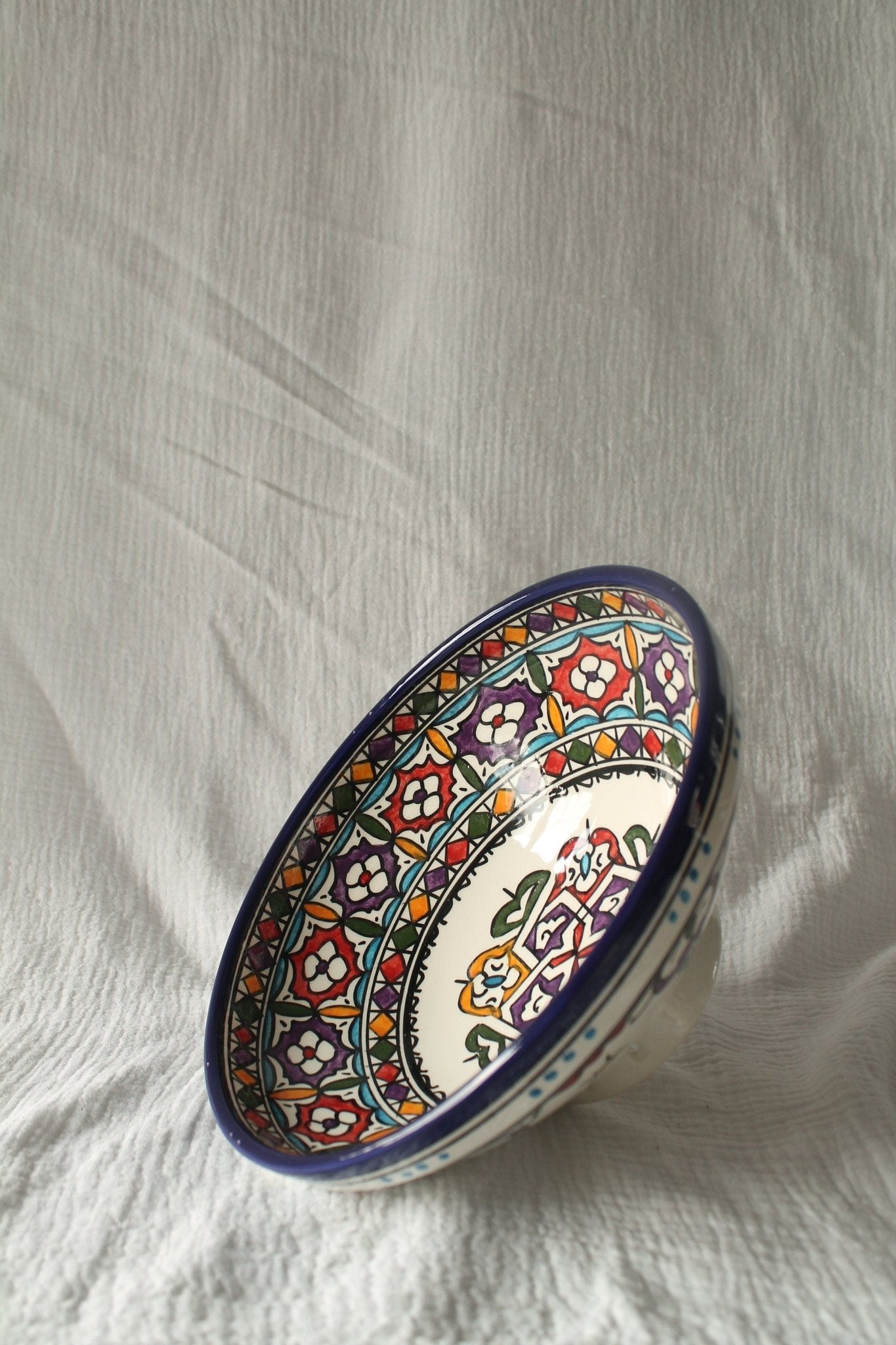 Big Ceramic Bowl, Hand painted ceramic in Fes, Morocco - Tree of Colors