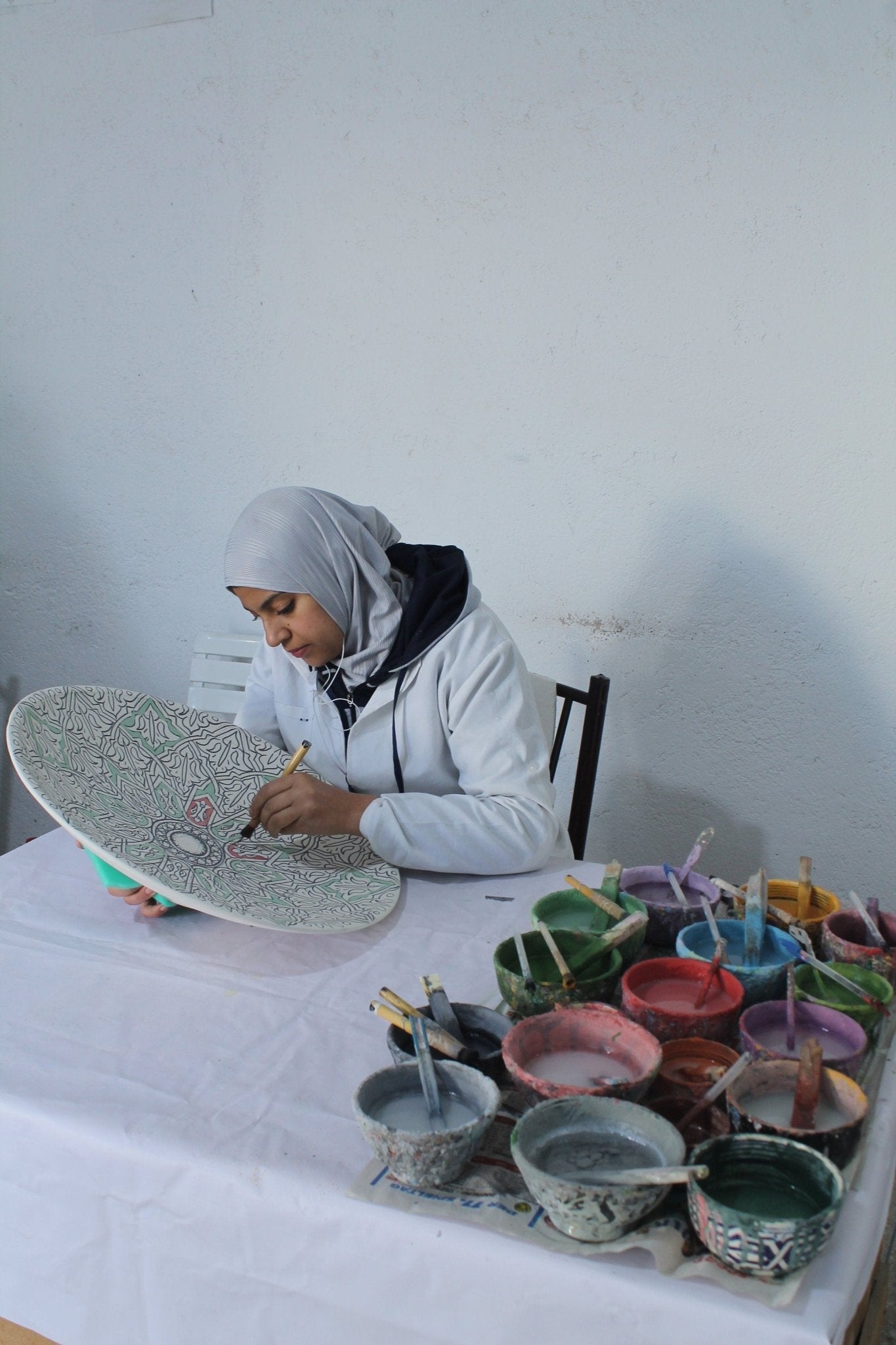 Big Ceramic Bowl, Hand painted ceramic in Fes, Morocco - Tree of Colors