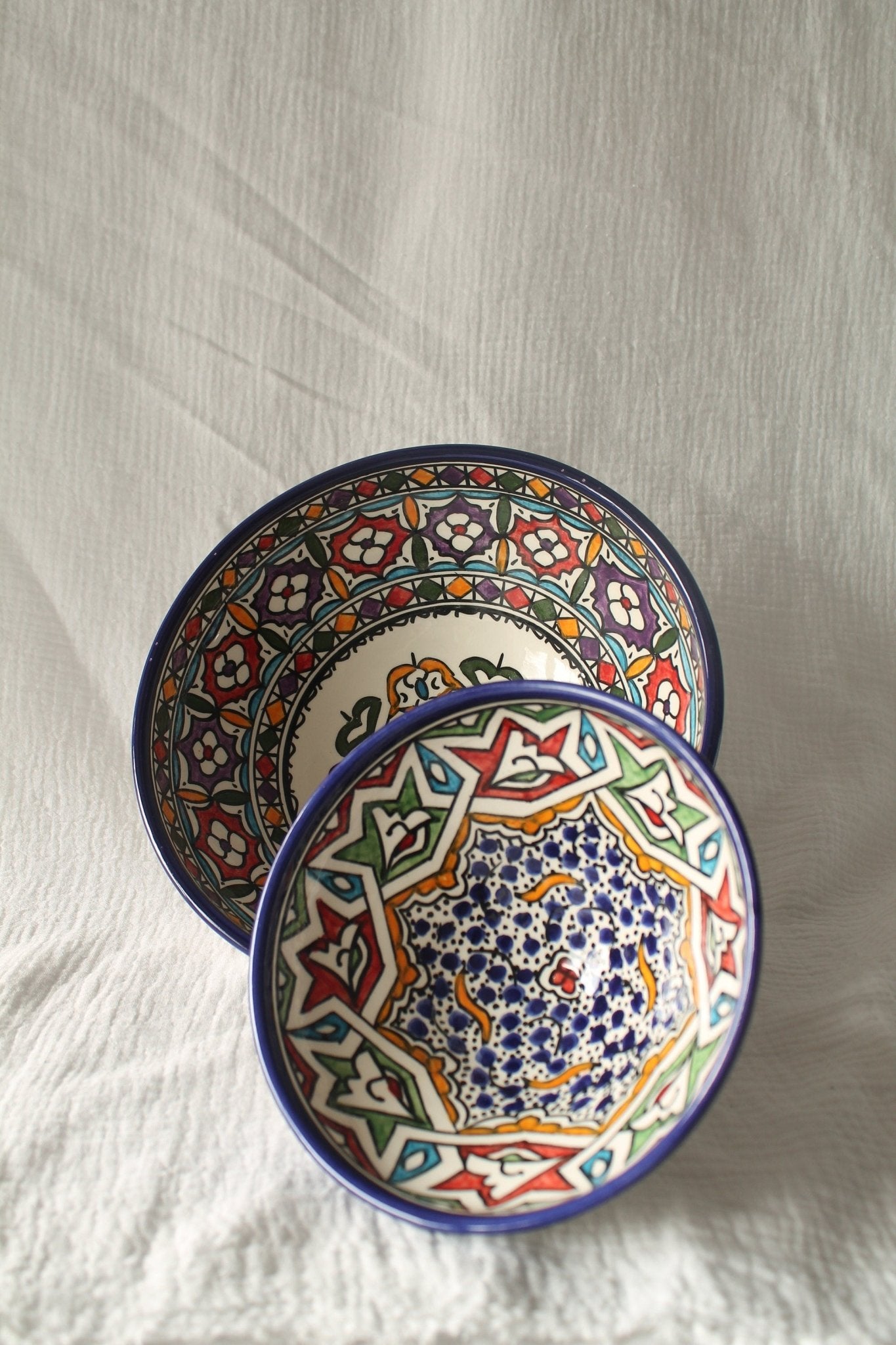 Big Ceramic Bowl, Hand painted ceramic in Fes, Morocco - Tree of Colors
