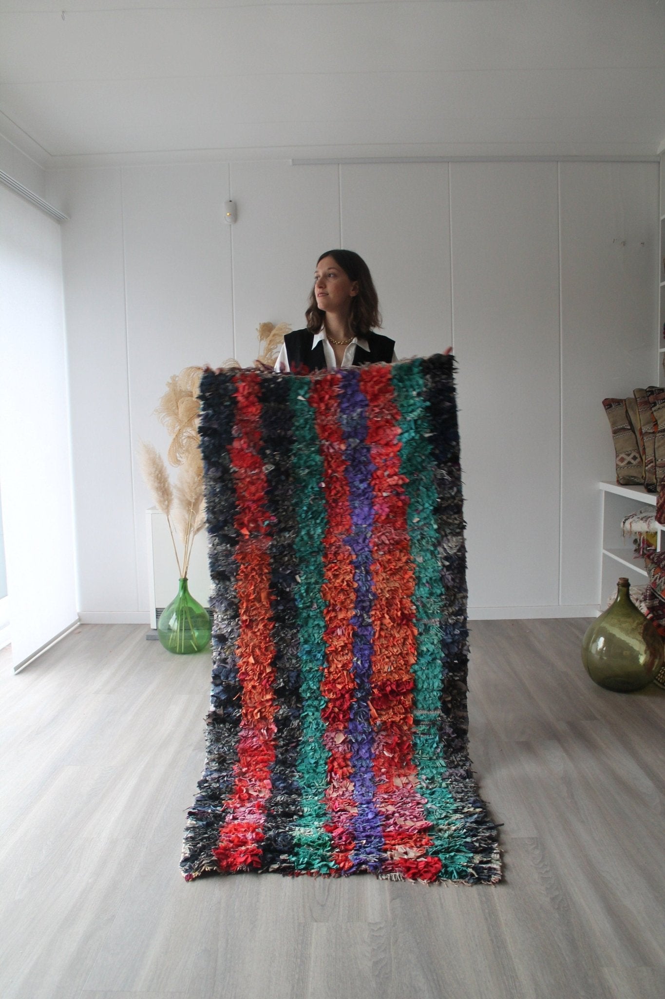 Boucherouite Moroccan Rug (41) 185x86cm - Tree of Colors