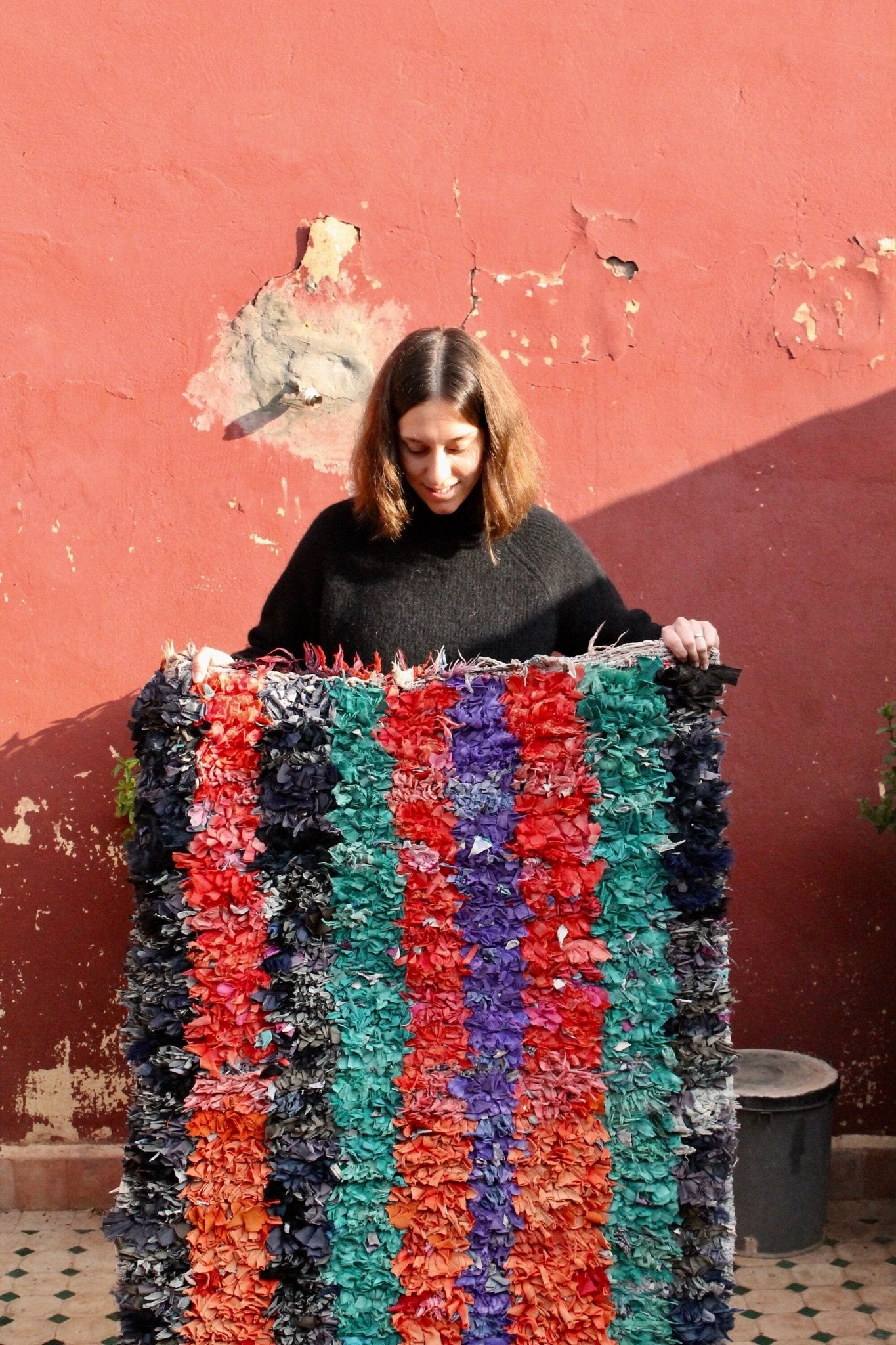 Boucherouite Moroccan Rug (41) 185x86cm - Tree of Colors