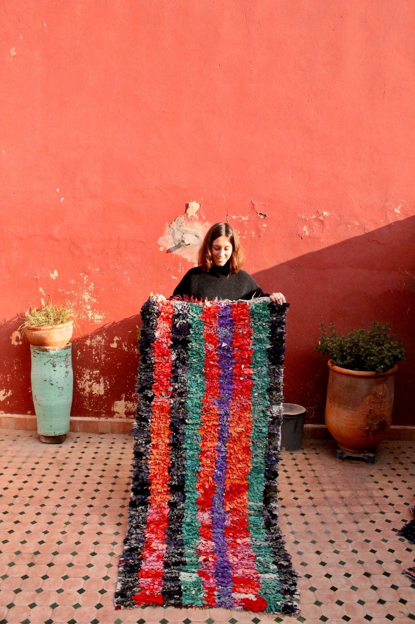 Boucherouite Moroccan Rug (41) 185x86cm - Tree of Colors