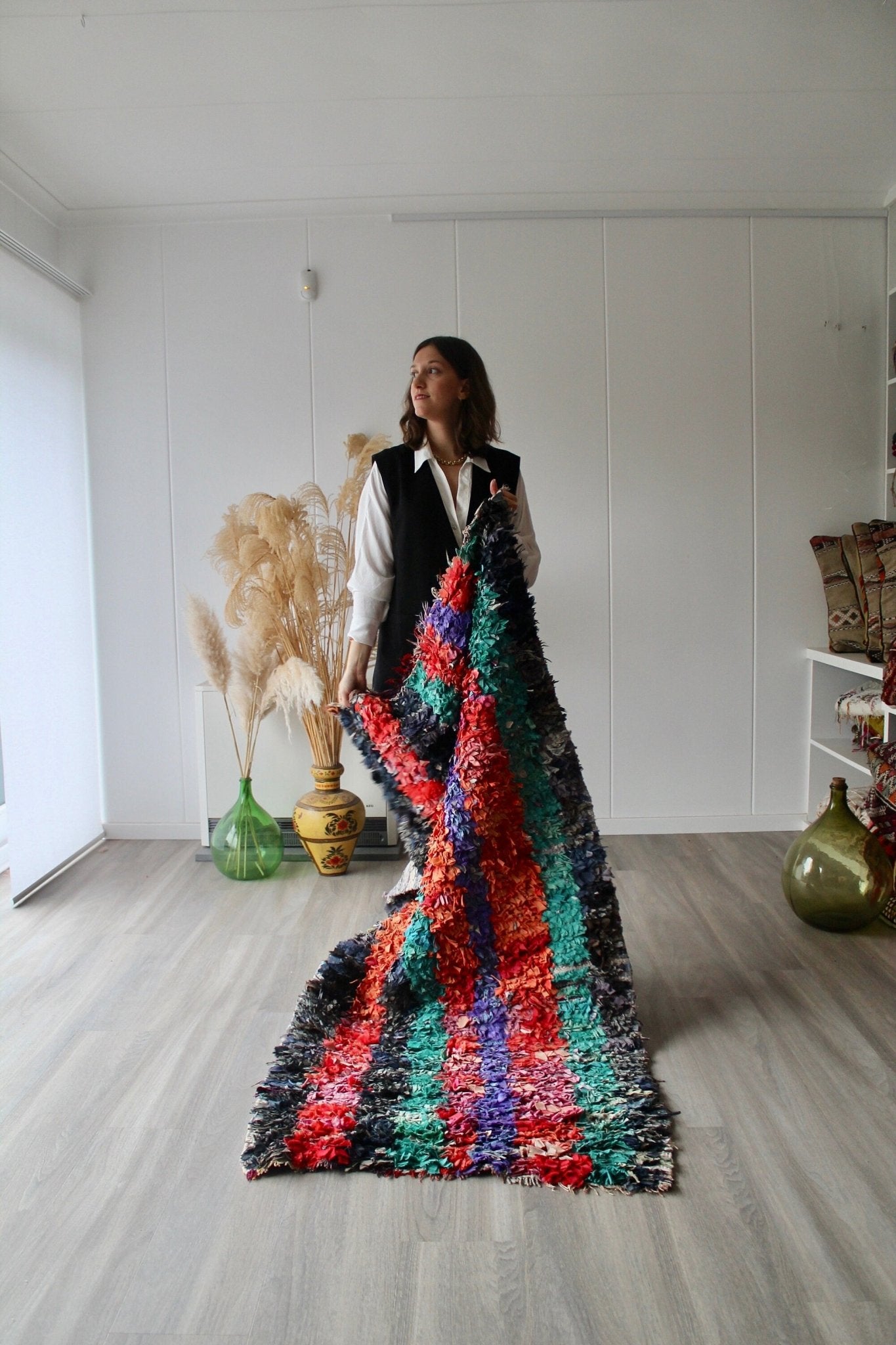 Boucherouite Moroccan Rug (41) 185x86cm - Tree of Colors