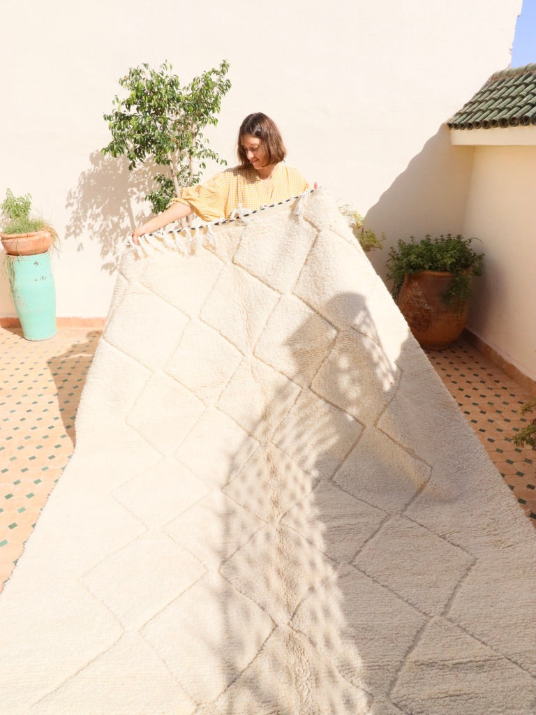 PRE-ORDER - White Berber Wool Rug (197) 310x210cm