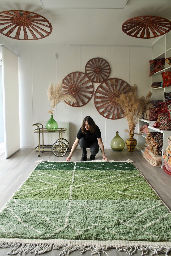 Green Berber Rug made to order (3) - Tree of Colors