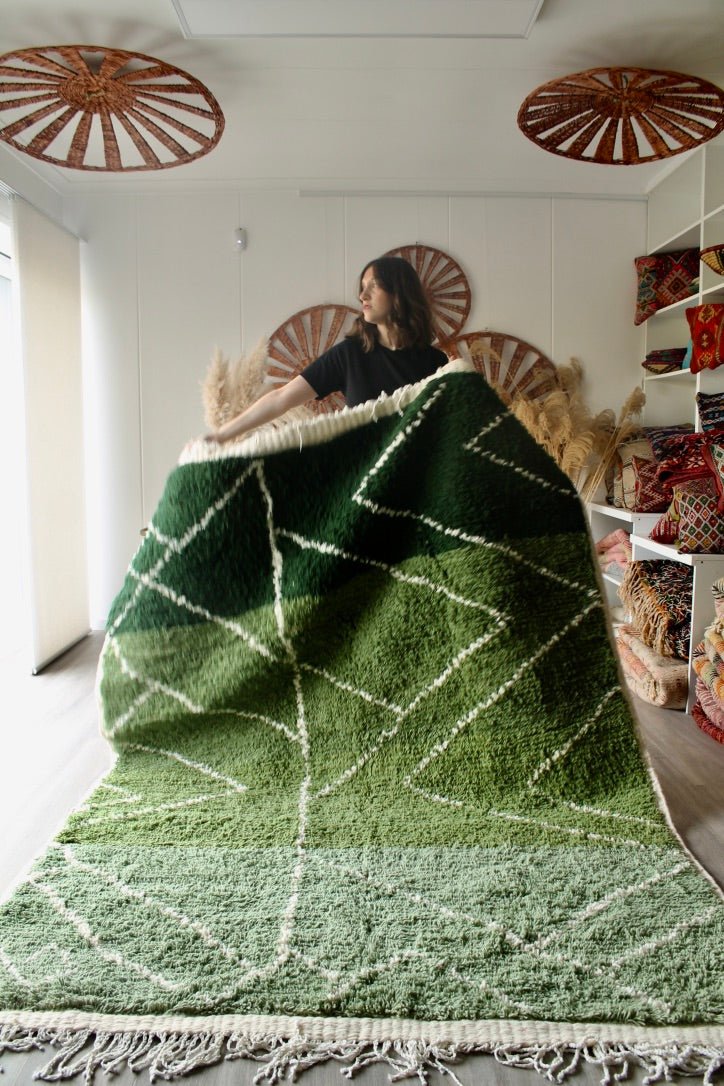 Green Berber Rug made to order (3) - Tree of Colors