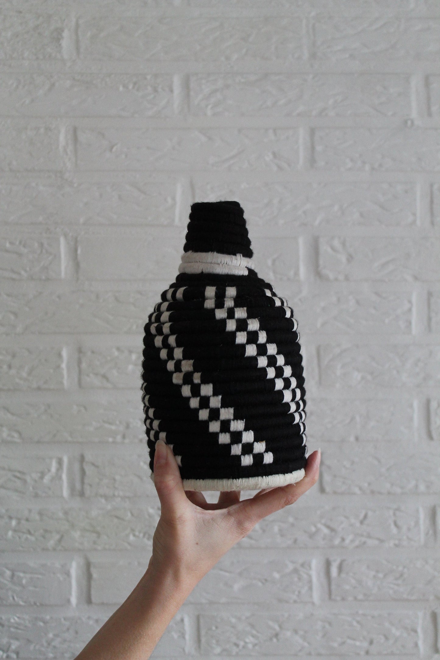 SEVILLE Black & White Moroccan Wool Basket