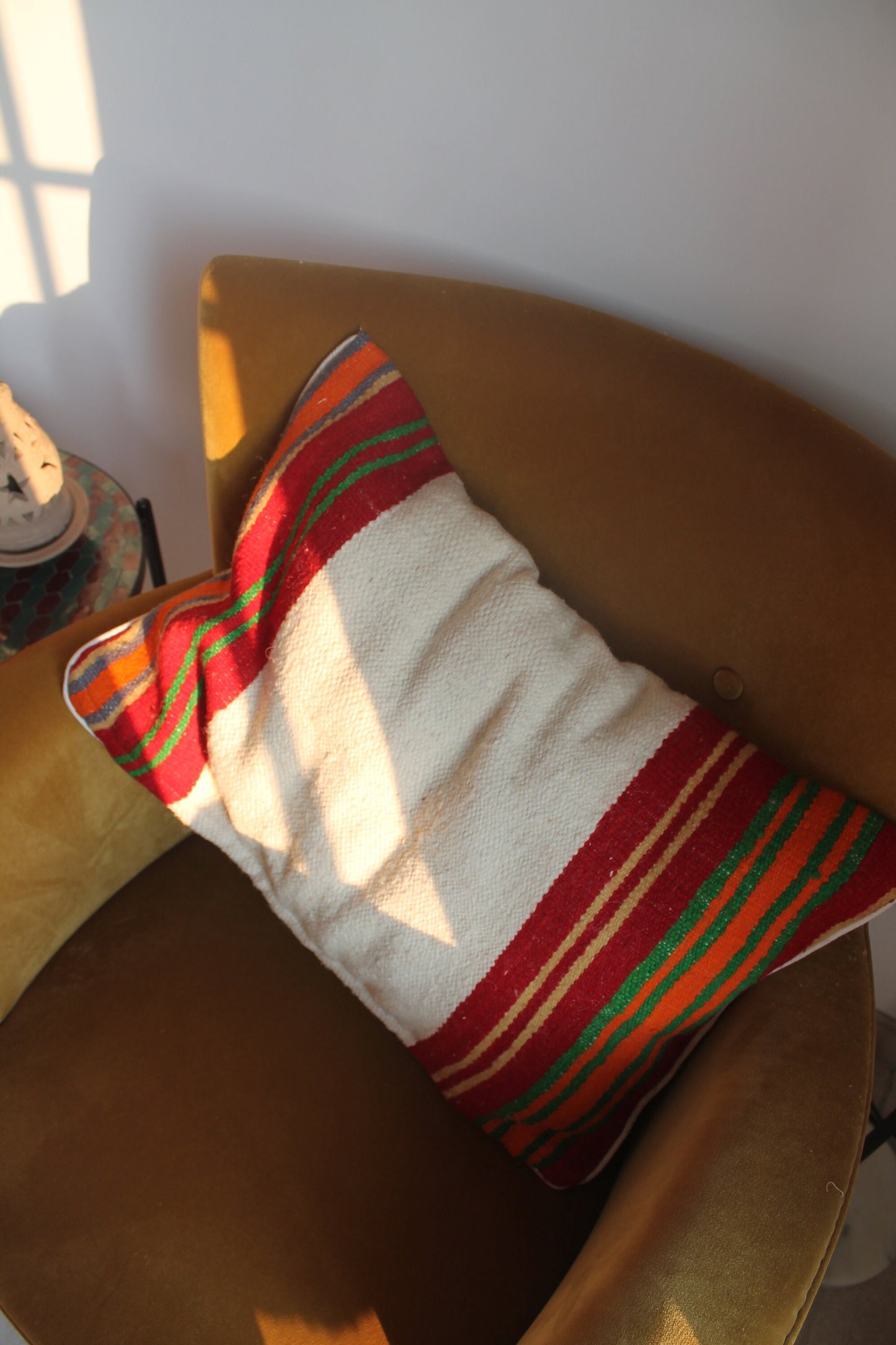 Moroccan Striped Beige Cushion