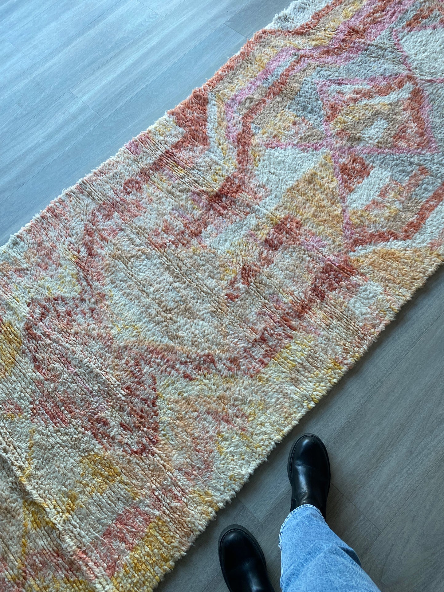 Tapis Beni Ouarain (214) coloré en laine tissé à la main au Maroc 275x105cm