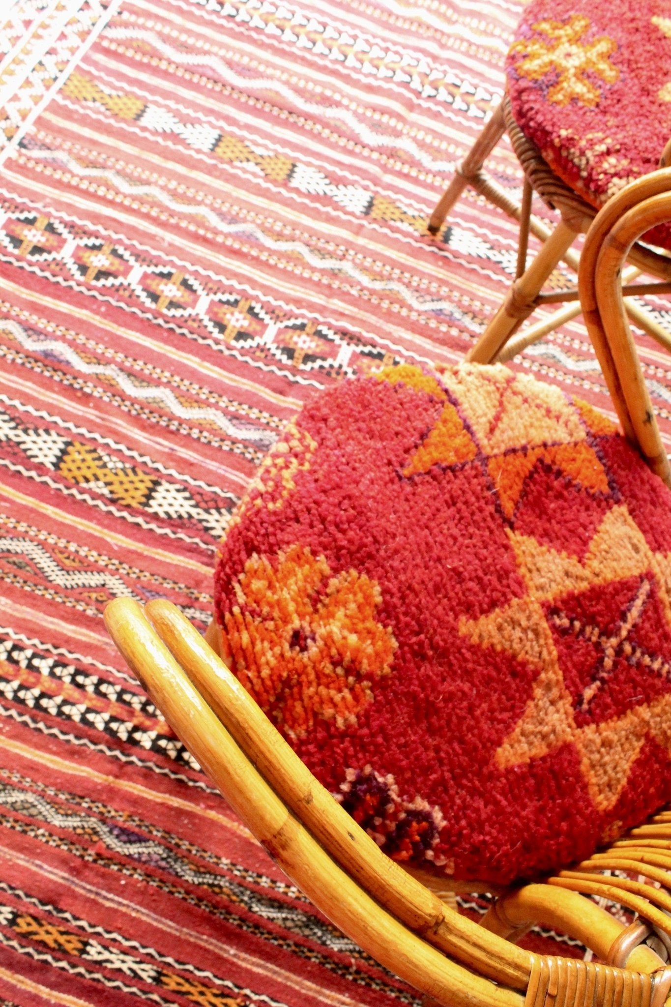 Set of 2 authentic 60's Audoux - Minet rattan chairs - Tree of Colors